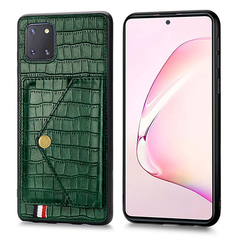 Coque Luxe Cuir Housse Etui S01D pour Samsung Galaxy A81 Vert