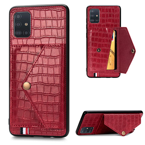 Coque Luxe Cuir Housse Etui S01D pour Samsung Galaxy M40S Rouge