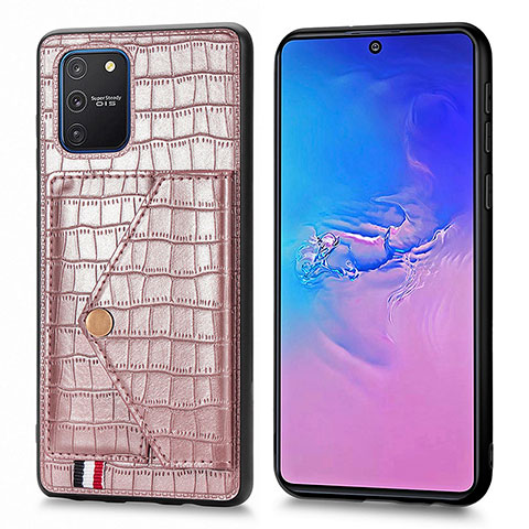 Coque Luxe Cuir Housse Etui S01D pour Samsung Galaxy S10 Lite Or Rose