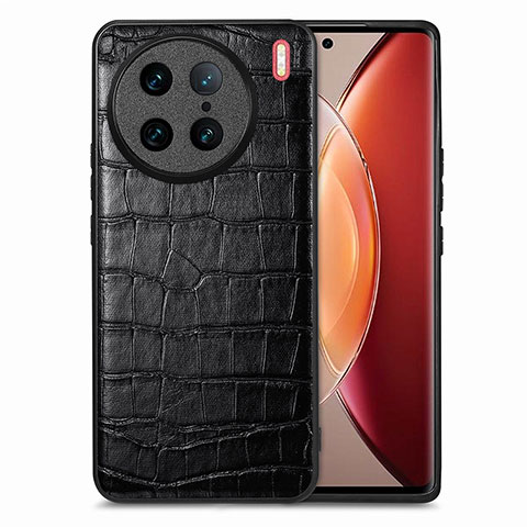 Coque Luxe Cuir Housse Etui S01D pour Vivo X90 Pro 5G Noir