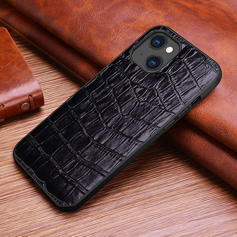 Coque Luxe Cuir Housse Etui S02 pour Apple iPhone 13 Mini Noir