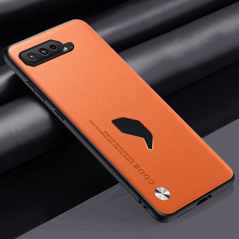 Coque Luxe Cuir Housse Etui S02 pour Asus ROG Phone 5 ZS673KS Orange