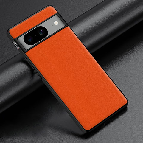 Coque Luxe Cuir Housse Etui S02 pour Google Pixel 8 5G Orange