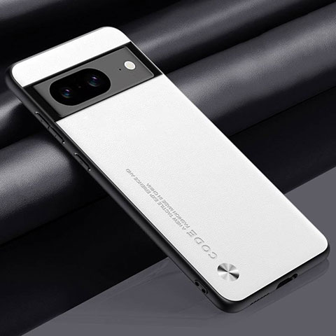 Coque Luxe Cuir Housse Etui S02 pour Google Pixel 8a 5G Blanc