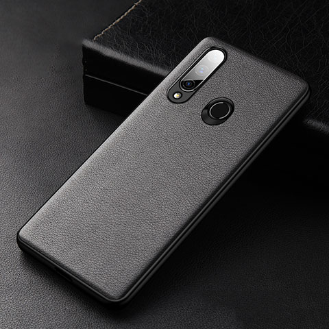 Coque Luxe Cuir Housse Etui S02 pour Huawei Enjoy 10 Plus Noir