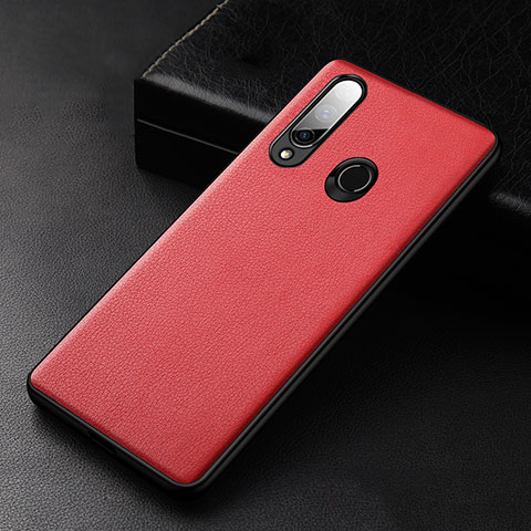 Coque Luxe Cuir Housse Etui S02 pour Huawei Enjoy 10 Plus Rouge