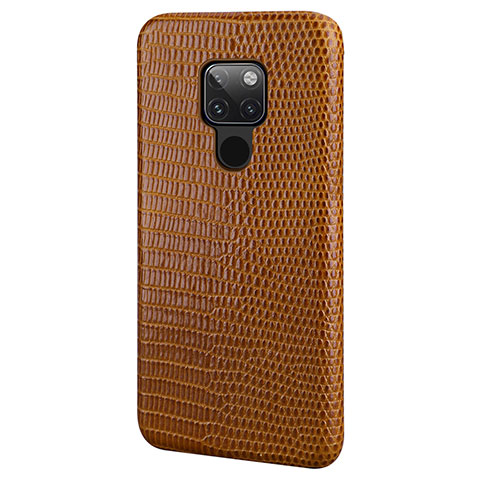 Coque Luxe Cuir Housse Etui S02 pour Huawei Mate 20 Marron