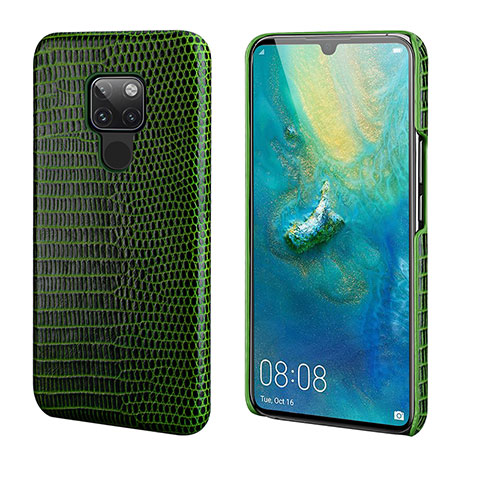 Coque Luxe Cuir Housse Etui S02 pour Huawei Mate 20 Vert