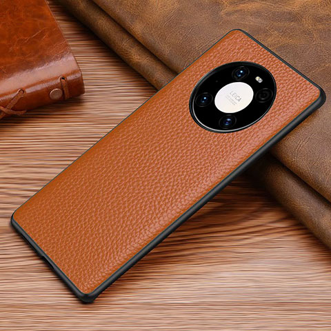 Coque Luxe Cuir Housse Etui S02 pour Huawei Mate 40E 4G Marron