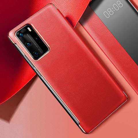 Coque Luxe Cuir Housse Etui S02 pour Huawei P40 Pro Rouge