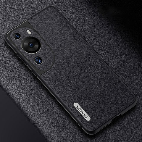 Coque Luxe Cuir Housse Etui S02 pour Huawei P60 Art Noir