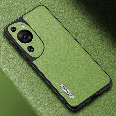 Coque Luxe Cuir Housse Etui S02 pour Huawei P60 Art Vert