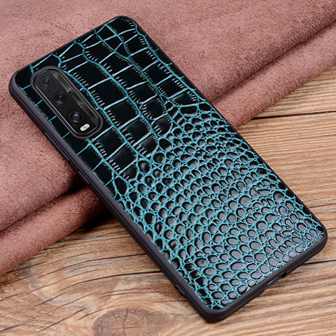 Coque Luxe Cuir Housse Etui S02 pour Oppo Find X2 Bleu