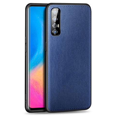 Coque Luxe Cuir Housse Etui S02 pour Oppo Find X2 Neo Bleu