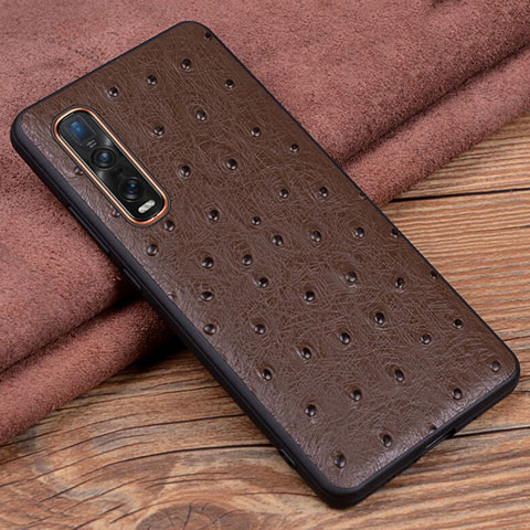 Coque Luxe Cuir Housse Etui S02 pour Oppo Find X2 Pro Marron