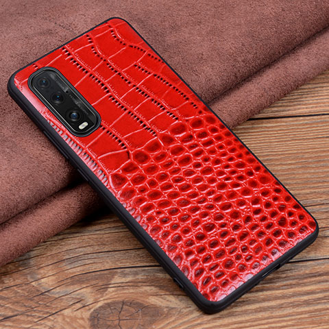 Coque Luxe Cuir Housse Etui S02 pour Oppo Find X2 Rouge