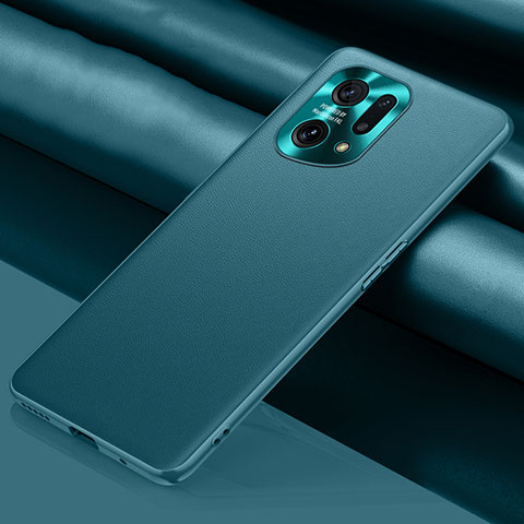 Coque Luxe Cuir Housse Etui S02 pour Oppo Find X5 5G Cyan