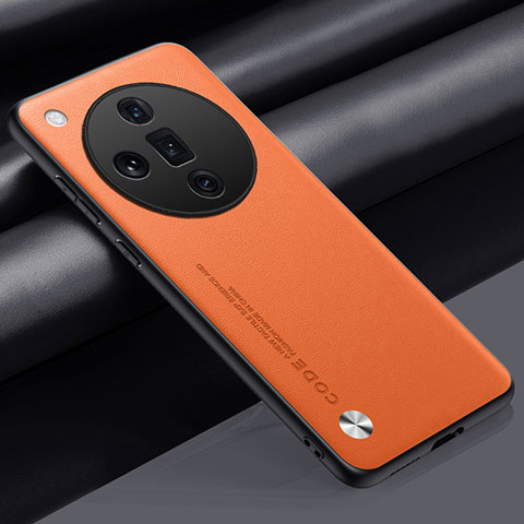 Coque Luxe Cuir Housse Etui S02 pour Oppo Find X7 5G Orange