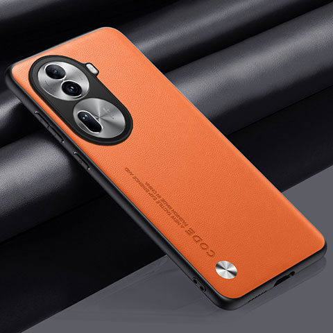 Coque Luxe Cuir Housse Etui S02 pour Oppo Reno11 Pro 5G Orange