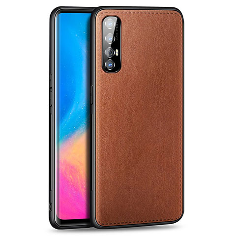 Coque Luxe Cuir Housse Etui S02 pour Oppo Reno3 Pro Marron