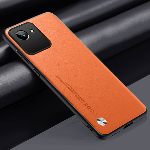 Coque Luxe Cuir Housse Etui S02 pour Realme C30s Orange