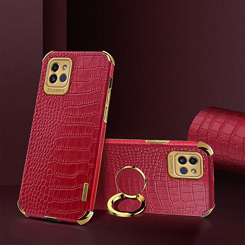 Coque Luxe Cuir Housse Etui S02 pour Samsung Galaxy A03 Rouge