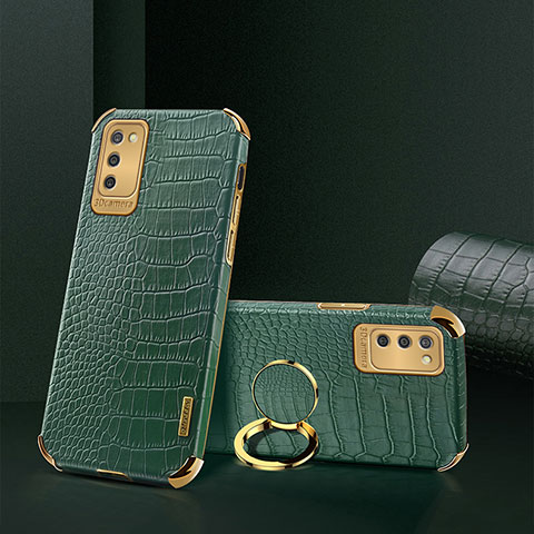 Coque Luxe Cuir Housse Etui S02 pour Samsung Galaxy A03s Vert