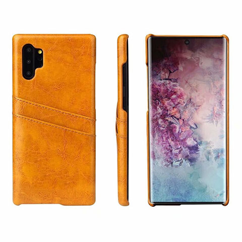 Coque Luxe Cuir Housse Etui S02 pour Samsung Galaxy Note 10 Plus 5G Orange