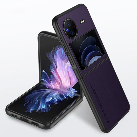 Coque Luxe Cuir Housse Etui S02 pour Vivo X Flip 5G Violet