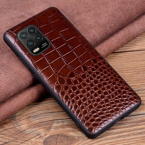 Coque Luxe Cuir Housse Etui S02 pour Xiaomi Mi 10 Lite Marron