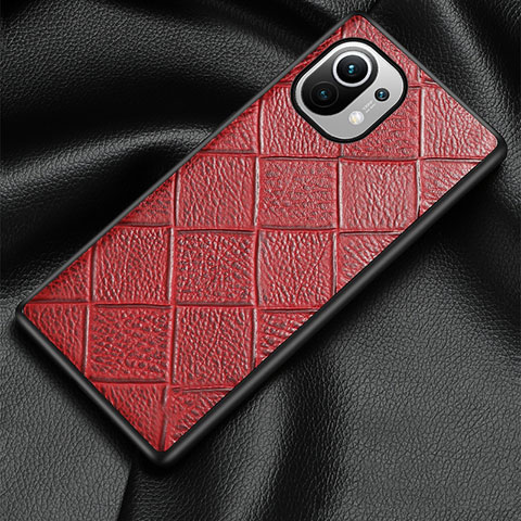 Coque Luxe Cuir Housse Etui S02 pour Xiaomi Mi 11 5G Rouge