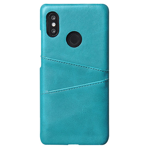 Coque Luxe Cuir Housse Etui S02 pour Xiaomi Mi 8 Cyan