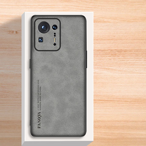 Coque Luxe Cuir Housse Etui S02 pour Xiaomi Mi Mix 4 5G Gris