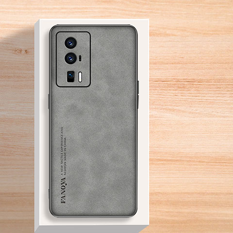 Coque Luxe Cuir Housse Etui S02 pour Xiaomi Poco F5 Pro 5G Gris