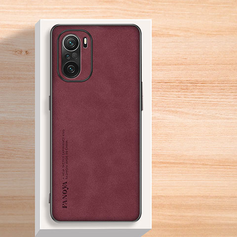 Coque Luxe Cuir Housse Etui S02 pour Xiaomi Redmi K40 5G Rouge