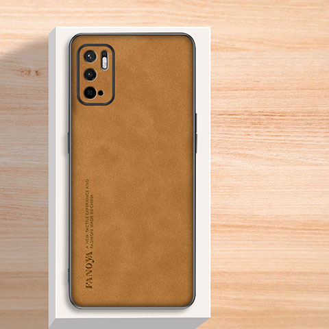 Coque Luxe Cuir Housse Etui S02 pour Xiaomi Redmi Note 10T 5G Marron