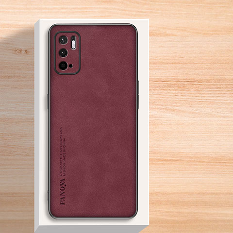 Coque Luxe Cuir Housse Etui S02 pour Xiaomi Redmi Note 10T 5G Rouge