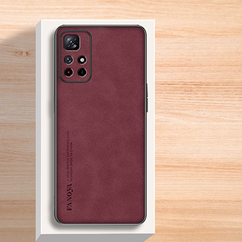 Coque Luxe Cuir Housse Etui S02 pour Xiaomi Redmi Note 11T 5G Rouge