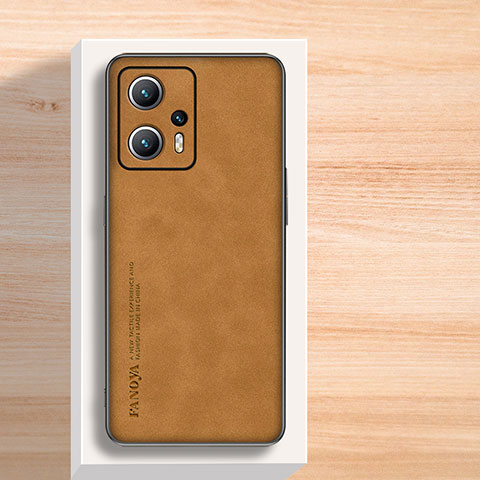 Coque Luxe Cuir Housse Etui S02 pour Xiaomi Redmi Note 11T Pro+ Plus 5G Marron