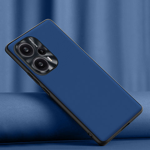 Coque Luxe Cuir Housse Etui S02 pour Xiaomi Redmi Note 12 Turbo 5G Bleu