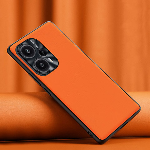 Coque Luxe Cuir Housse Etui S02 pour Xiaomi Redmi Note 12 Turbo 5G Orange