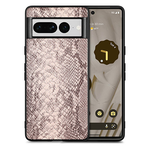 Coque Luxe Cuir Housse Etui S02D pour Google Pixel 7 Pro 5G Gris