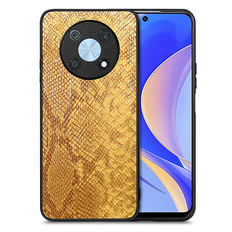 Coque Luxe Cuir Housse Etui S02D pour Huawei Enjoy 50 Pro Jaune