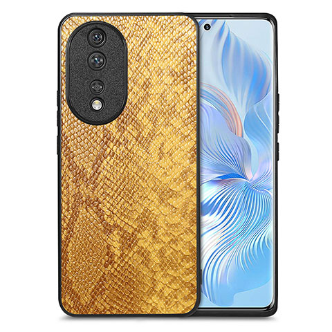 Coque Luxe Cuir Housse Etui S02D pour Huawei Honor 80 5G Jaune