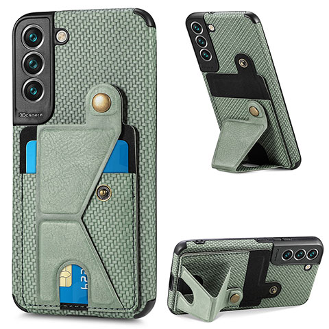 Coque Luxe Cuir Housse Etui S02D pour Samsung Galaxy S21 Plus 5G Vert