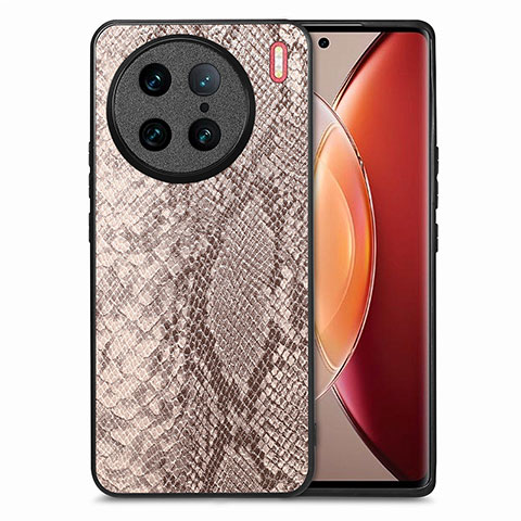 Coque Luxe Cuir Housse Etui S02D pour Vivo X90 Pro 5G Gris