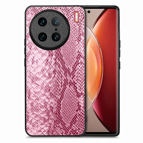 Coque Luxe Cuir Housse Etui S02D pour Vivo X90 Pro 5G Rose