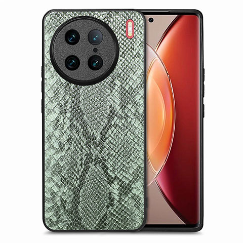 Coque Luxe Cuir Housse Etui S02D pour Vivo X90 Pro 5G Vert