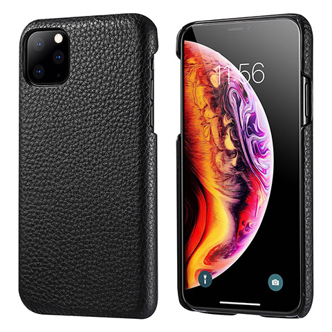 Coque Luxe Cuir Housse Etui S03 pour Apple iPhone 11 Pro Max Noir