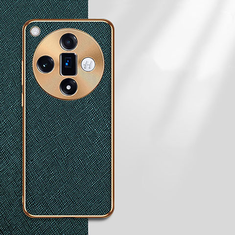 Coque Luxe Cuir Housse Etui S03 pour Oppo Find X7 5G Vert